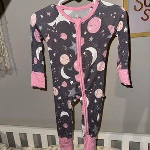 Little Sleepies Pink and Gray Celestial Kids Pajama Set